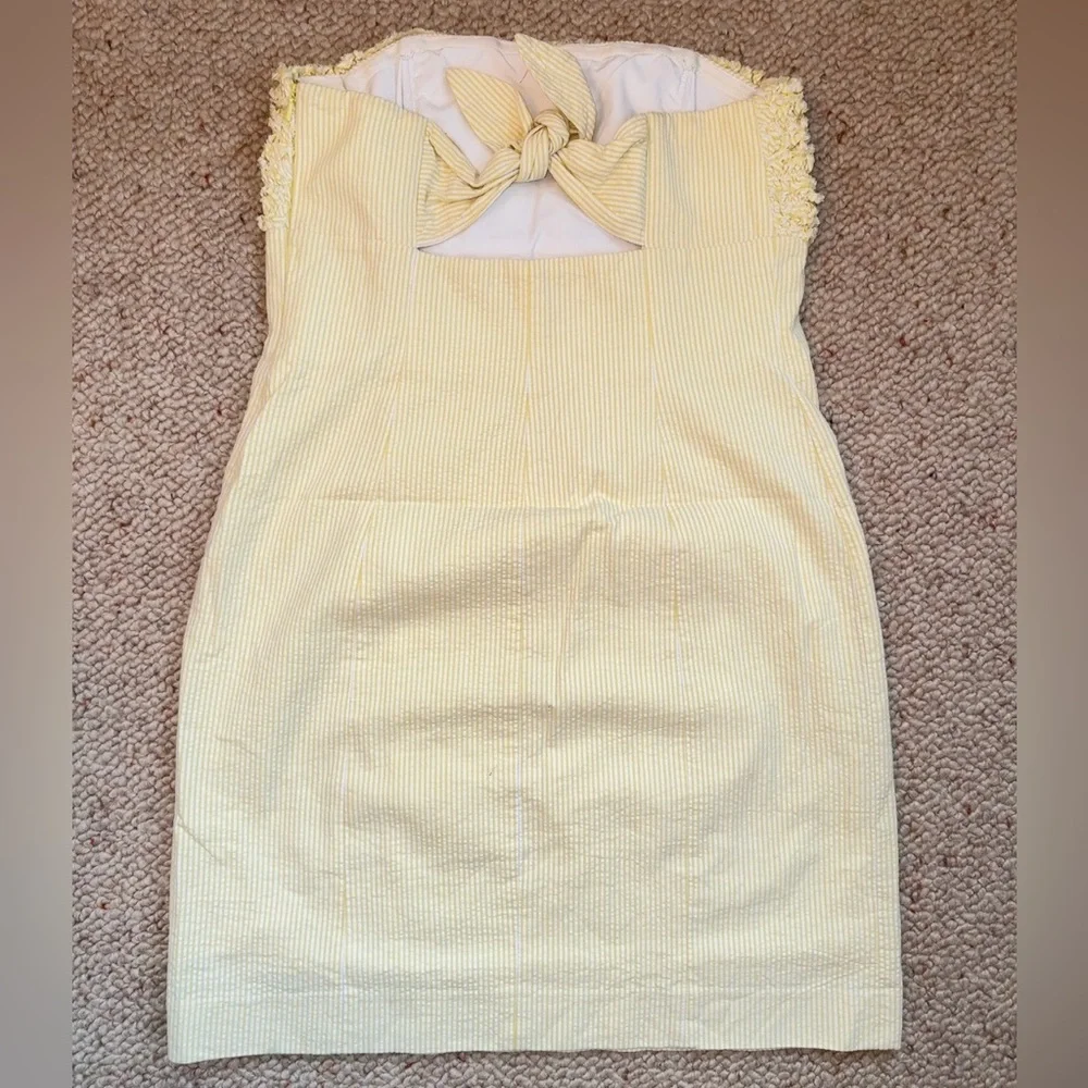 Lilly Pulitzer Franco Pinstripe Seer Sucker Dress Yellow size 6 - Picture 5 of 7